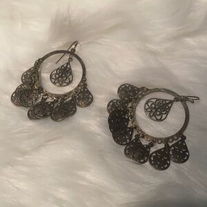 Women’s antique gold color large BoHo earrings